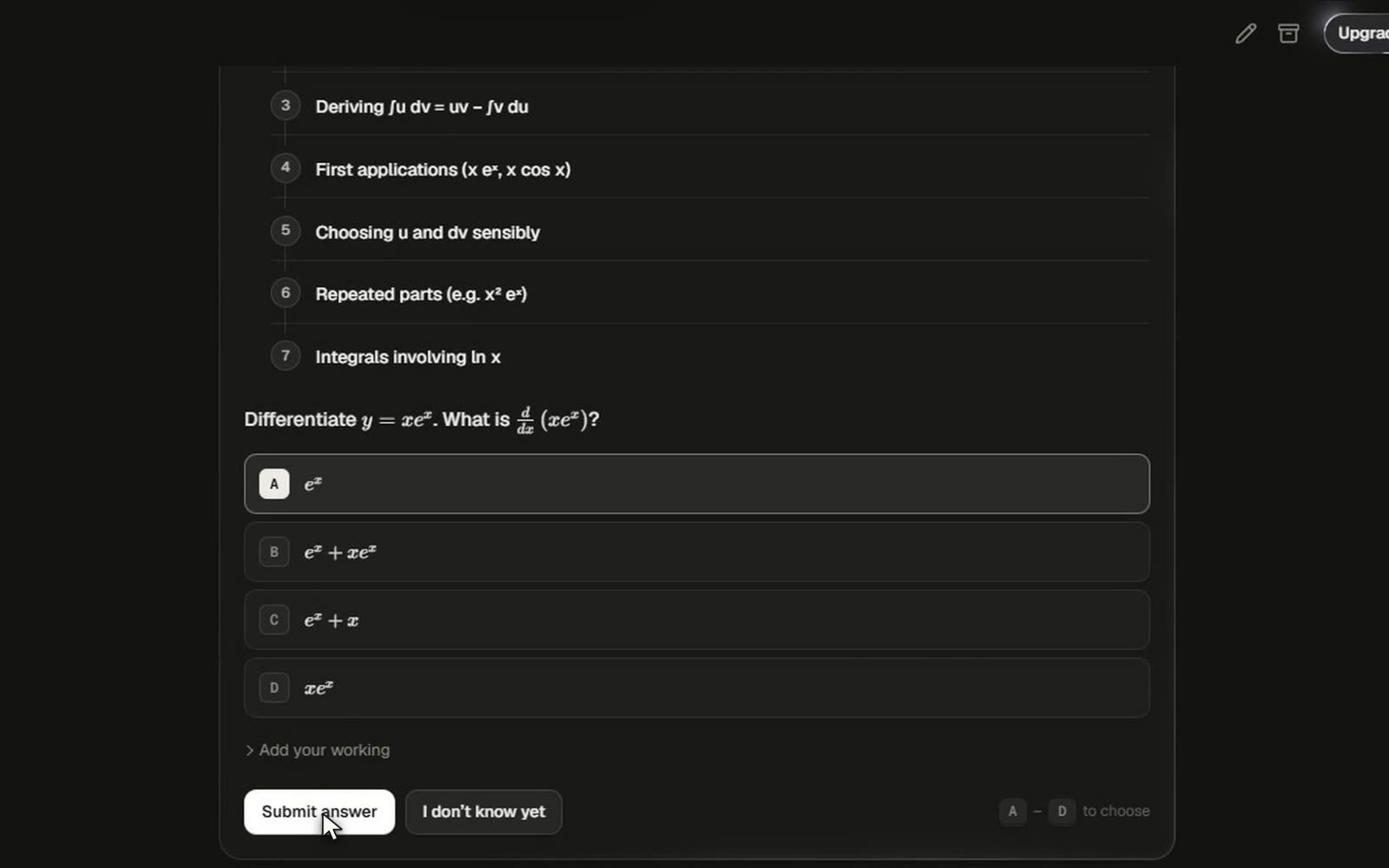 Learn presenting a question to check understanding